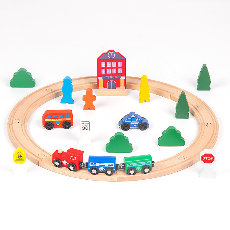 High-Speed Rail Wooden Rail Car Artificial Electric Train Wooden Train Toy Thomas Train Boy Gift