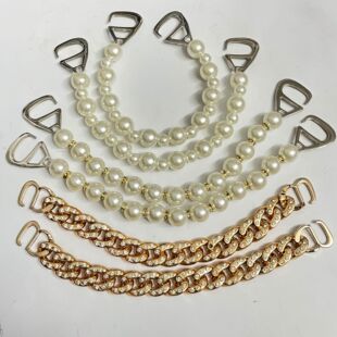 Cross-border Hot Sale Pearl Chain Hole Shoes Buckle Shoe Chain Garden Shoes Accessories DIY Accessories Little Red Book Same