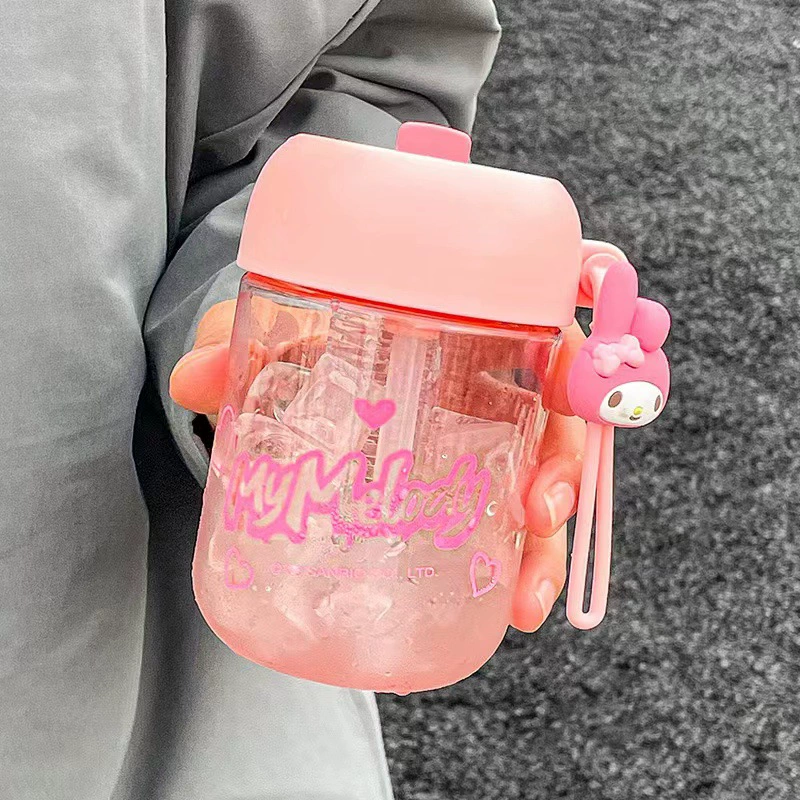 Санрио, Hello Kitty, подлинно милая ручная высококачественная стеклянная чашка для студентов со стеклом, защита от падения