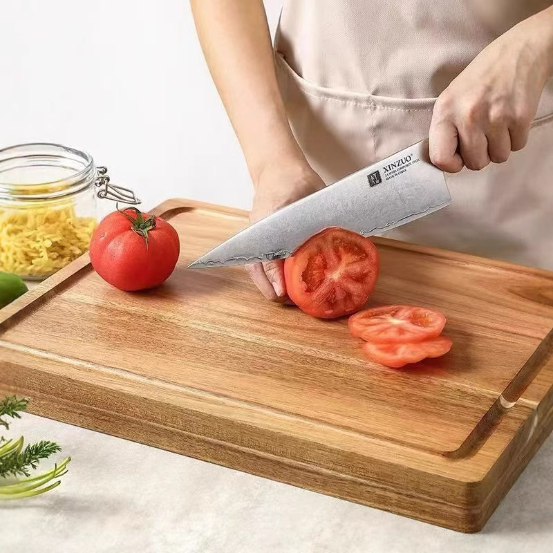 Acacia madera vegetal tablero de madera sólida tablero de corte queso tablero de fruta al aire libre acampamiento tablero de cocina de madera portátil
