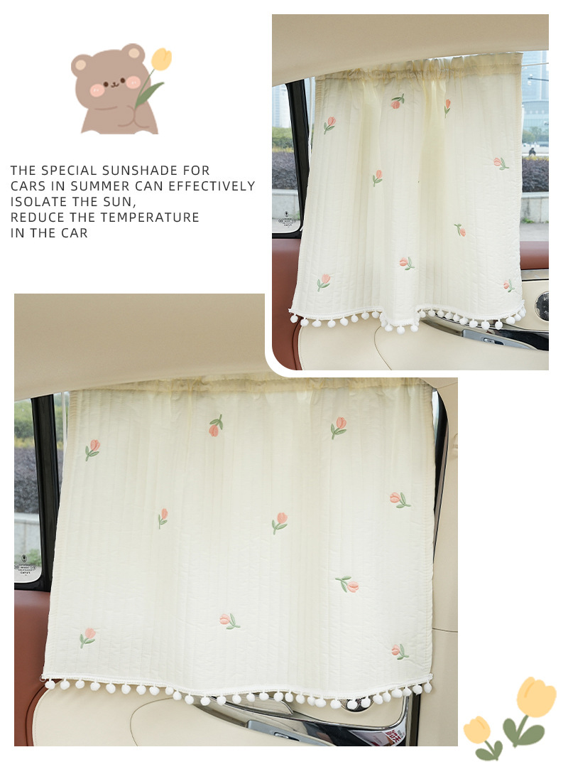 Car sunshade side curtain cartoon car sun protection and heat insulation sunshade cute suction cup car curtain sunshade