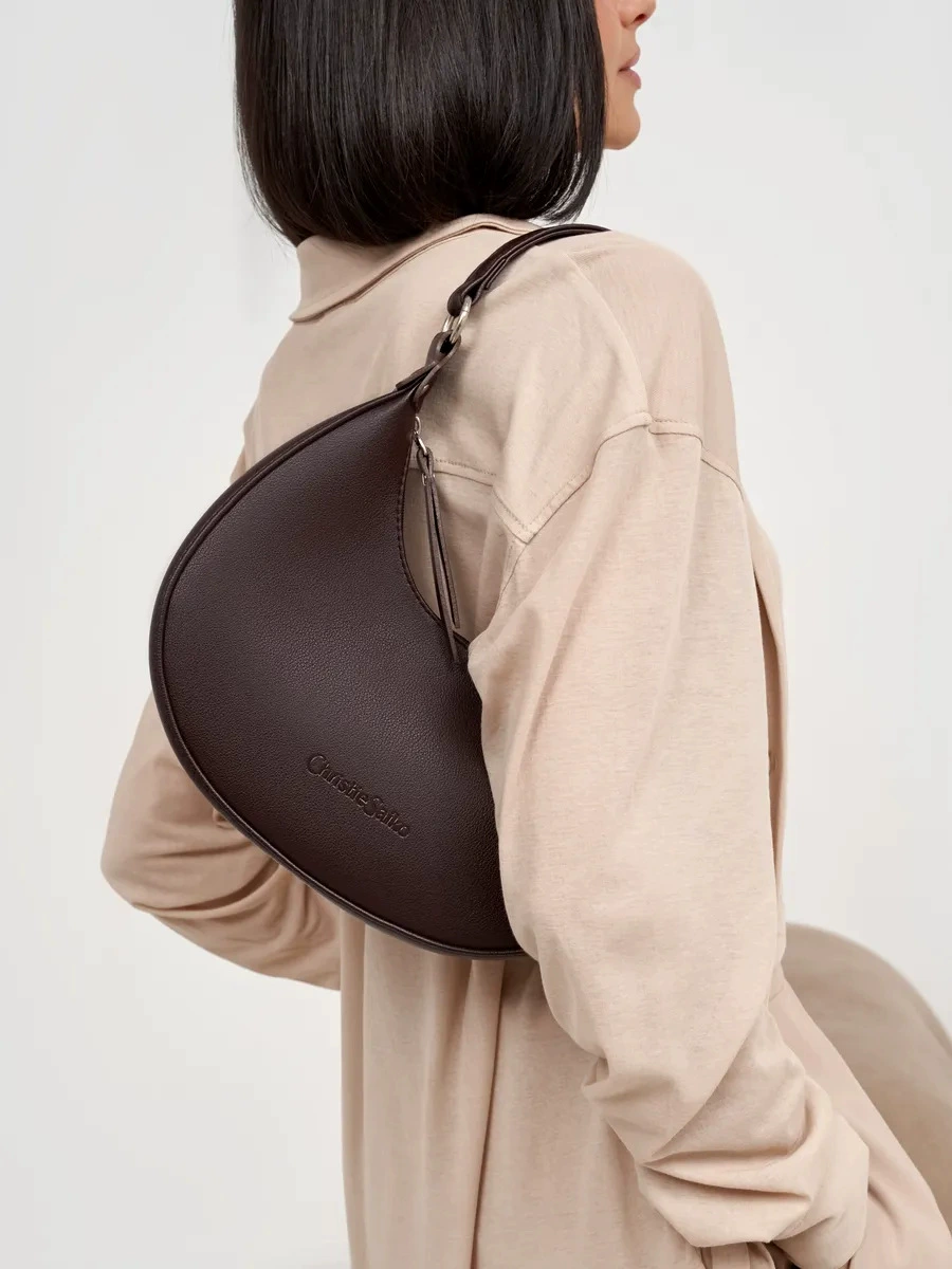 Handheld shoulder bag, trend style, compact crescent silhouette, multiple colors