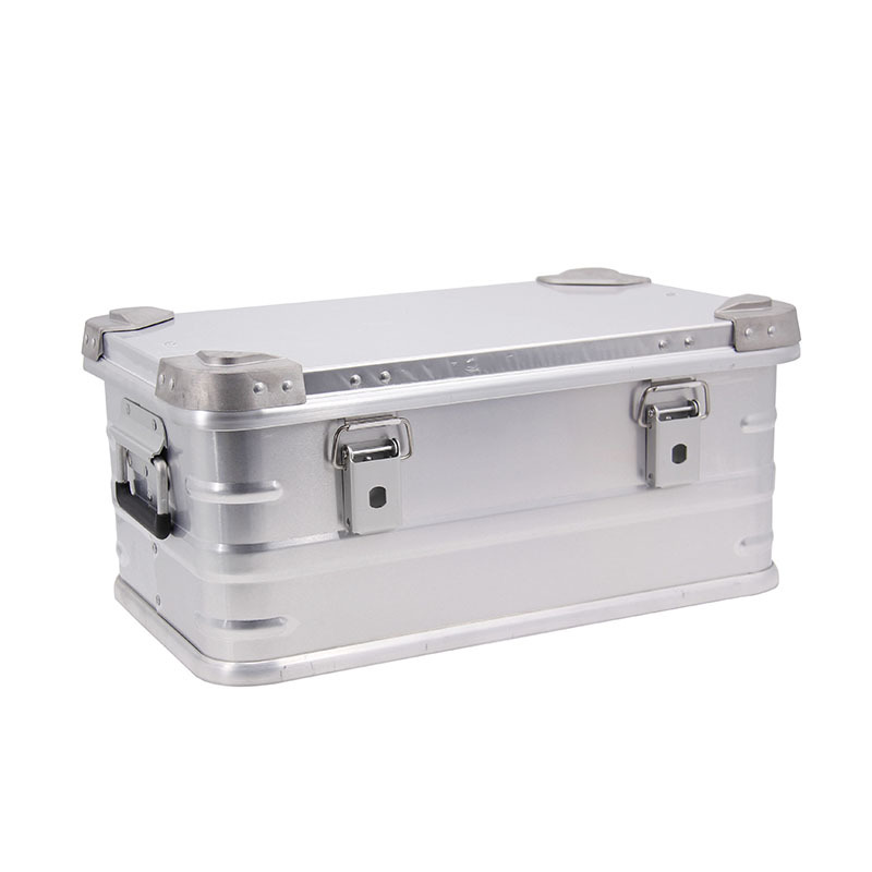 AW Anwang 30,50,80L caja de aleación de aluminio de plata para equipos de camping al aire libre, caja de almacenamiento con tapa de flip