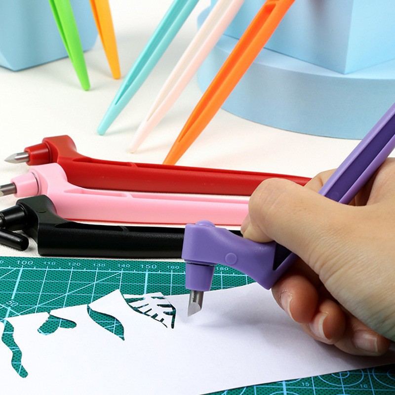 厂家直供360°旋转刻刀简约手帐剪纸雕刻刀办公切割工具DIY美工刀