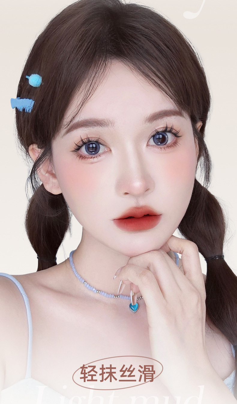 NOVO smooth and misty lip clay pen, matte and frosted, waterproof and not prone to color fading, suitable for students to look fair without makeup, with a red pen Item Picture