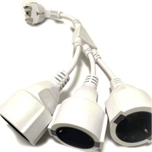 欧洲3芯电源插头插座欧标转换一插头分拖3个IP44欧规插座厂家批发