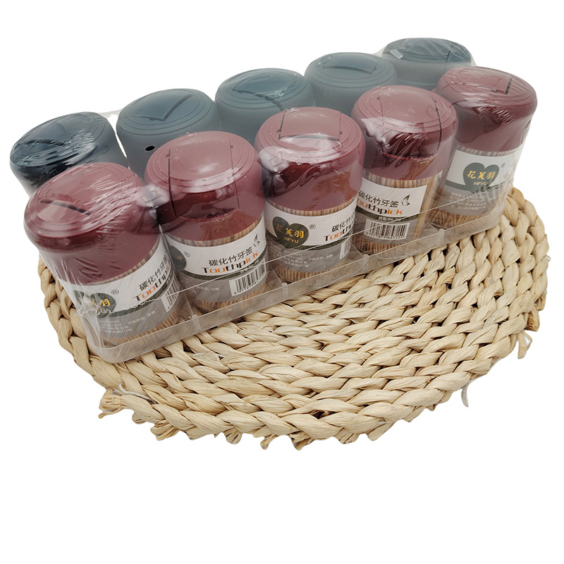 F1724 715 palillos de dientes de bambú carbonizados carbonizados domésticos desechables portátiles de bambú y horquilla de frutas 2 tienda