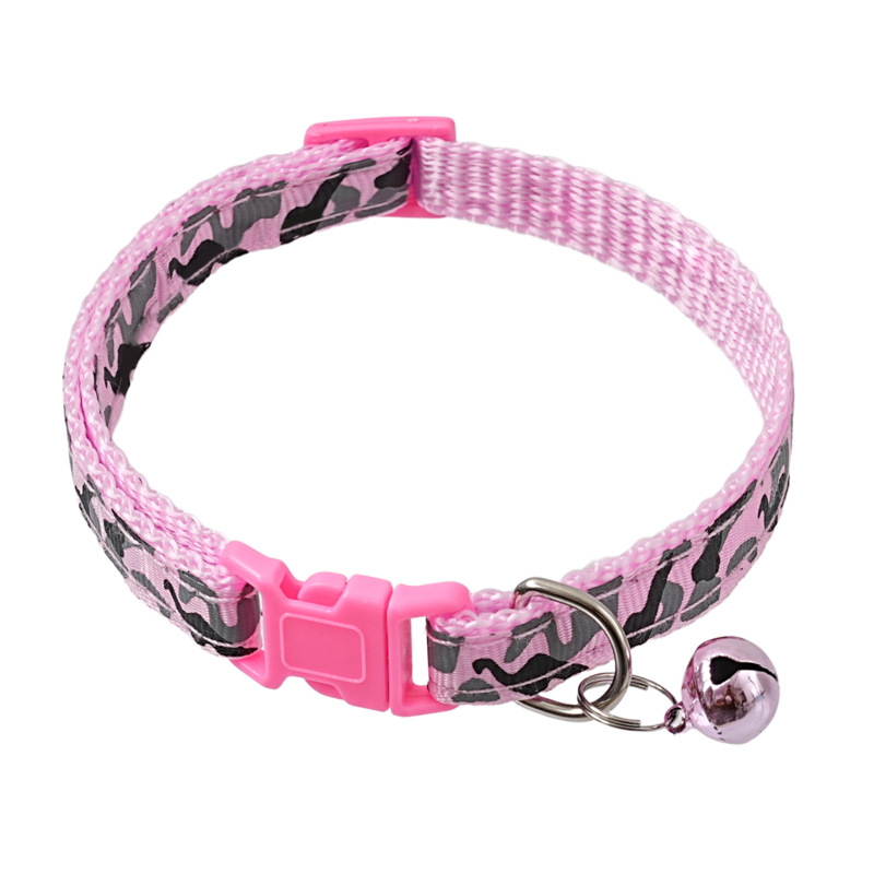 1.0 Collar de tela collar de campana de camuflaje collar de gato collar de perro gran cantidad de collar de fábrica de venta directa