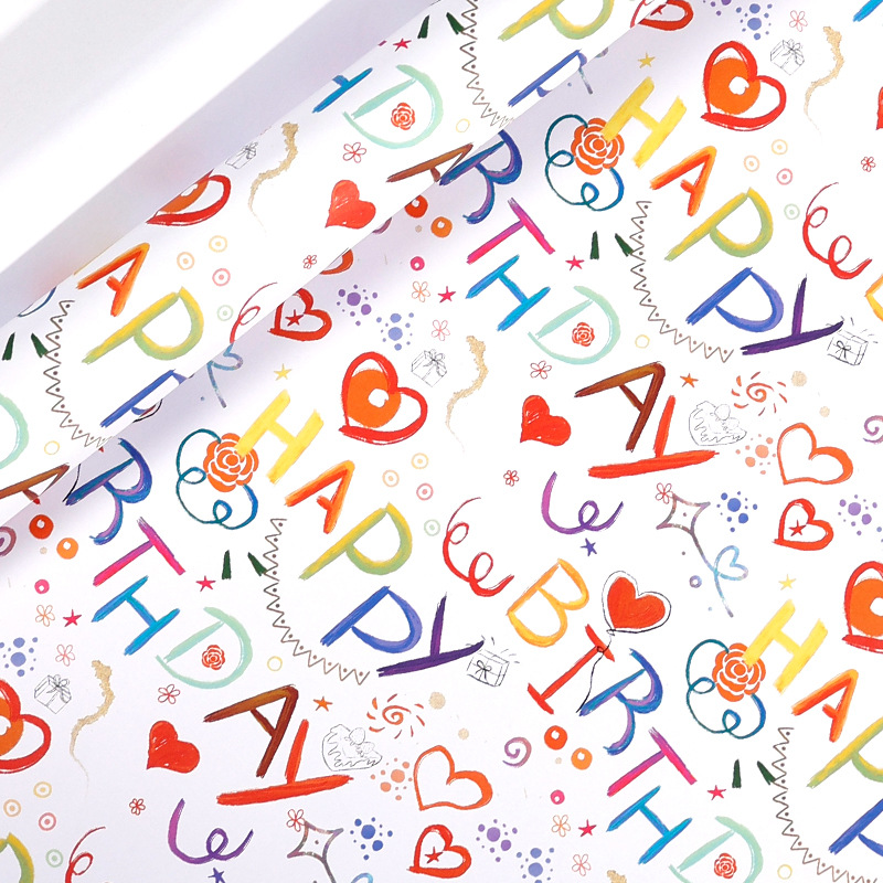 Nuevo producto transfronterizo Papel de embalaje de regalo del día del niño Papel de embalaje de regalo de feliz cumpleaños Papel de embalaje de juguete lindo de dibujos animados