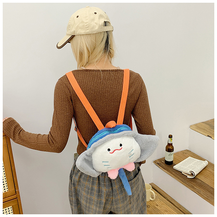 Cartoon plush toy backpack, new autumn and winter style, cute and girlish girl backpack, fashionable storage small backpack wholesale undefined