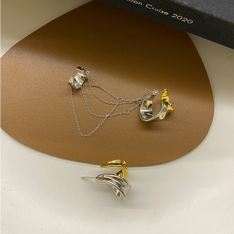 Fashion Geometric Tassel C-shaped Ear Clip Wholesale Nihaojewelry display picture 4