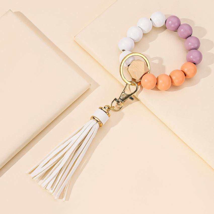 Bag Pendant, Keychain Classification Bohemian Geometric Wood Women's Bag Pendant Keychain