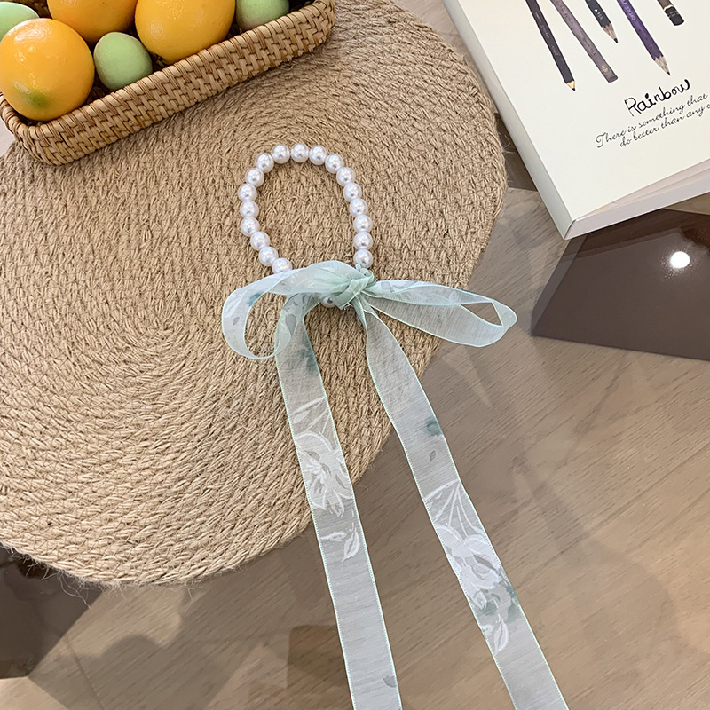 Collar de perlas nueva pulsera flor trenzada decoración pequeña bufandas trenzadas cinta atar cabello bufandas al por mayor