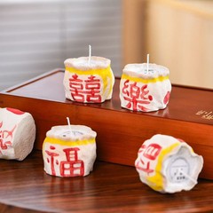 景德镇手工手绘简约祝福装饰发财陶瓷香薰蜡烛生日礼物伴手礼