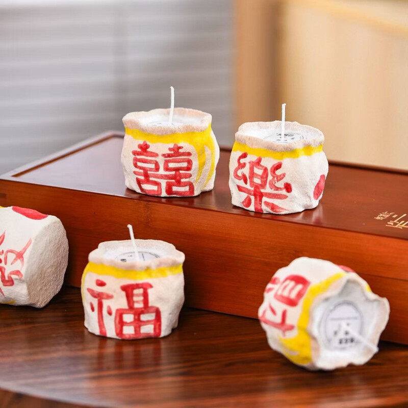 景德镇手工手绘简约祝福装饰发财陶瓷香薰蜡烛生日礼物伴手礼|undefined