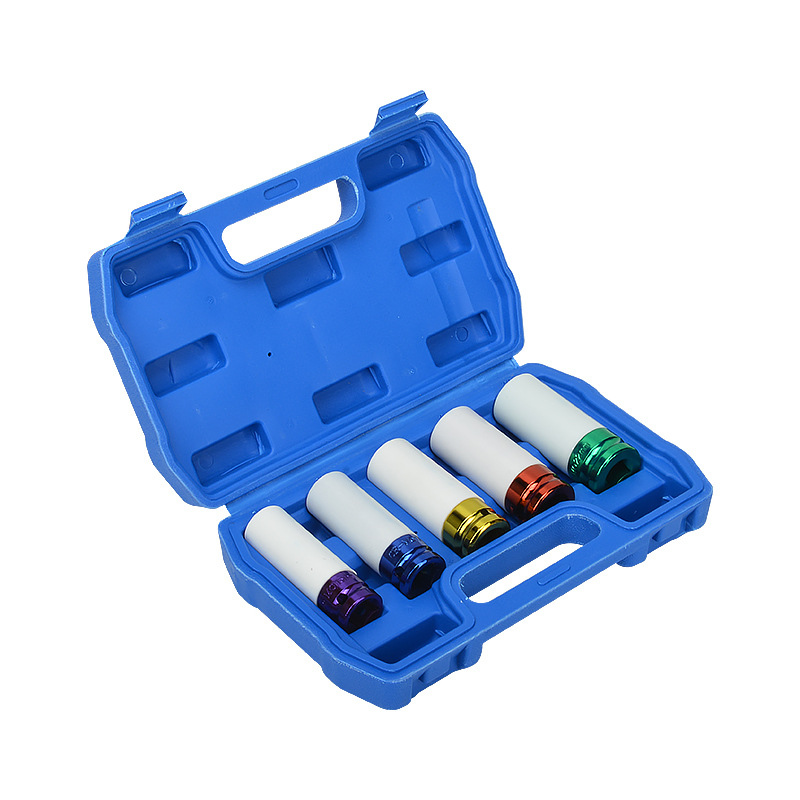 Spot manguito de protección de neumáticos de 5 piezas de color manguito de motor 1/2 cañón de viento neumático manguito de tornillo alargado ultrafino