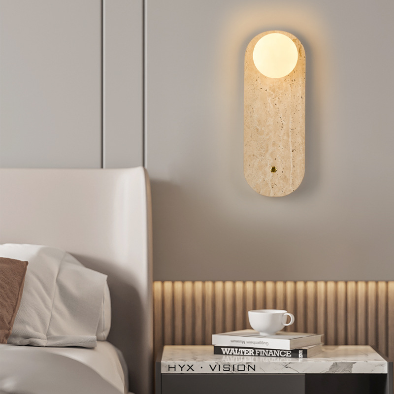 Residencias residenciales en la sala de estar silenciosa atmósfera medieval de piedra de cama retro amarillo dormitorio muro de lámpara agujero de estilo japonés pasillo creativo pared de viento