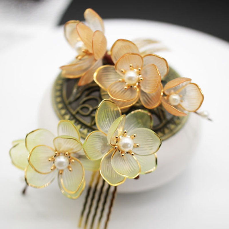 ABS树脂磨砂渐变 超仙花瓣花片diy古风发簪配件 荷花花瓣饰品材料