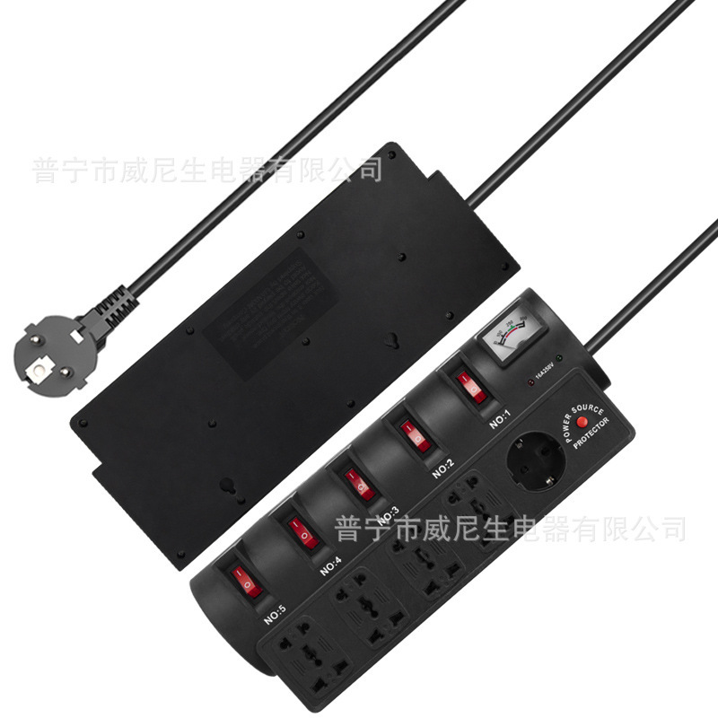 跨境专供插板泰标欧标国际通用孔多功能孔位排插接线板外贸插座