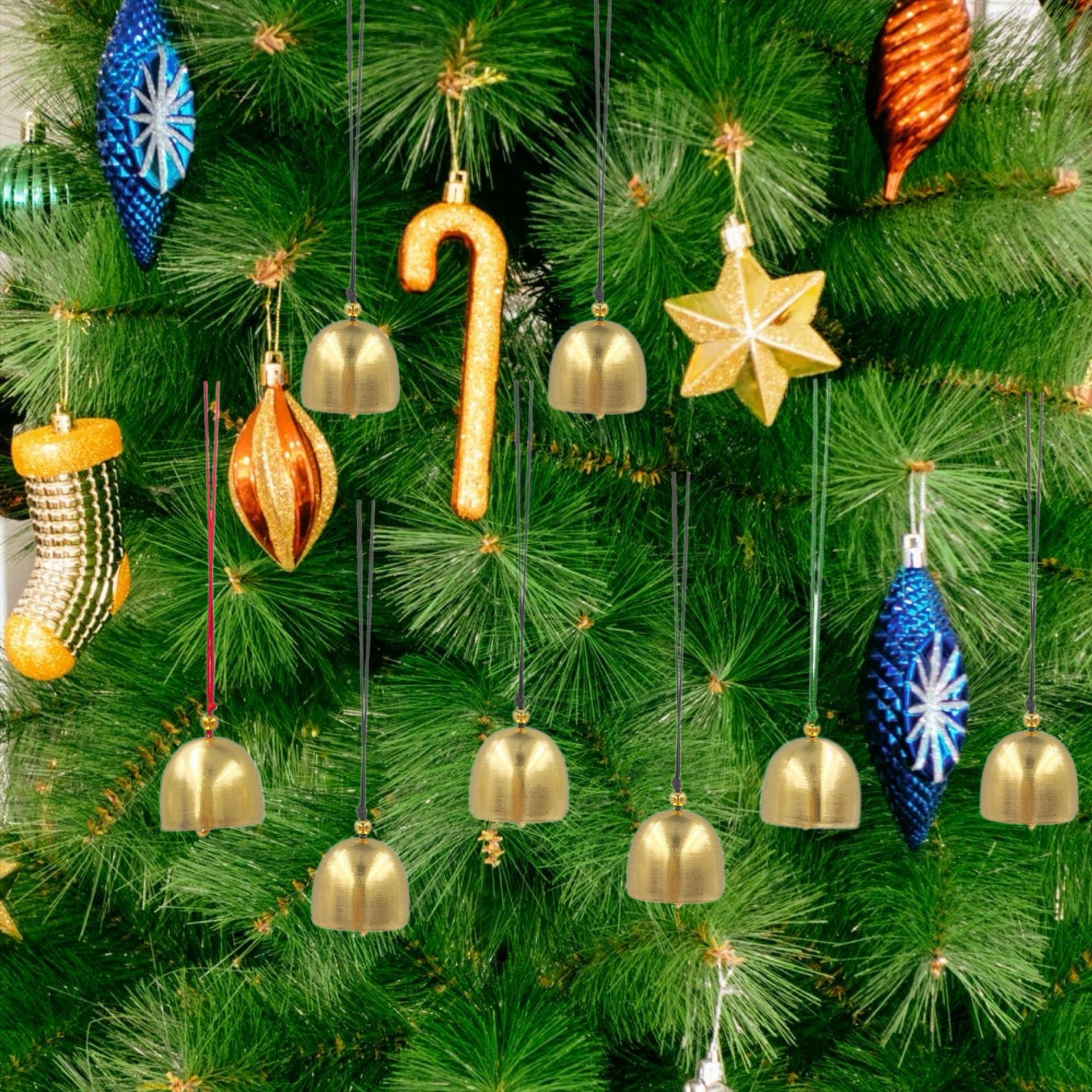 Brass Mini Metal And Wind Chime DIY Material Accessories, Anti-theft Bell, Christmas Small Hanging Bell_voghion.com