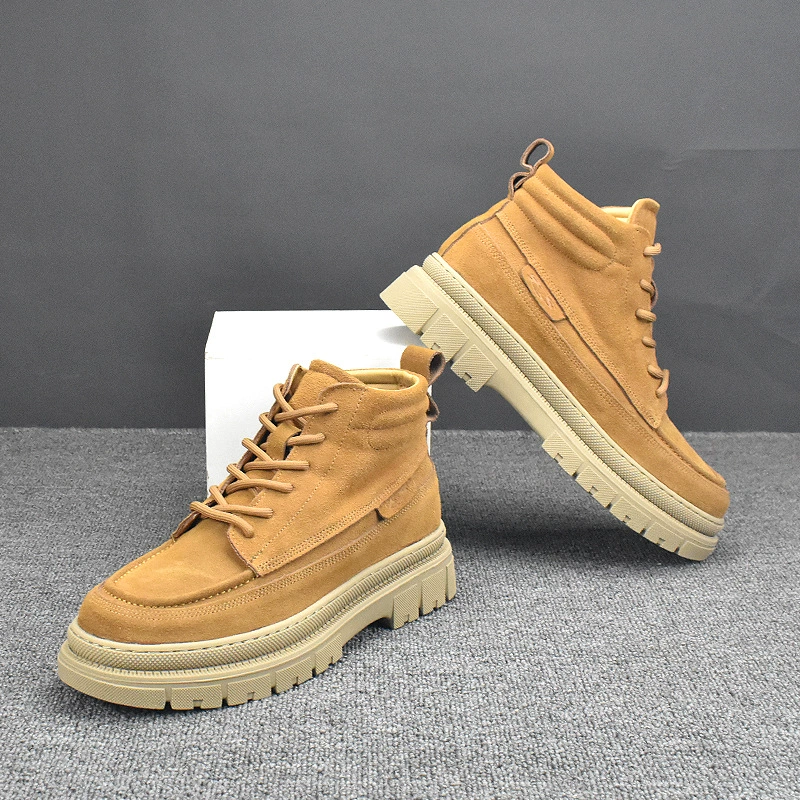 Модная универсальная осенне-зимняя новая дышащая обувь в Корейском стиле, мужские ботинки, короткие ботинки, ботинки Martin, ботинки челси