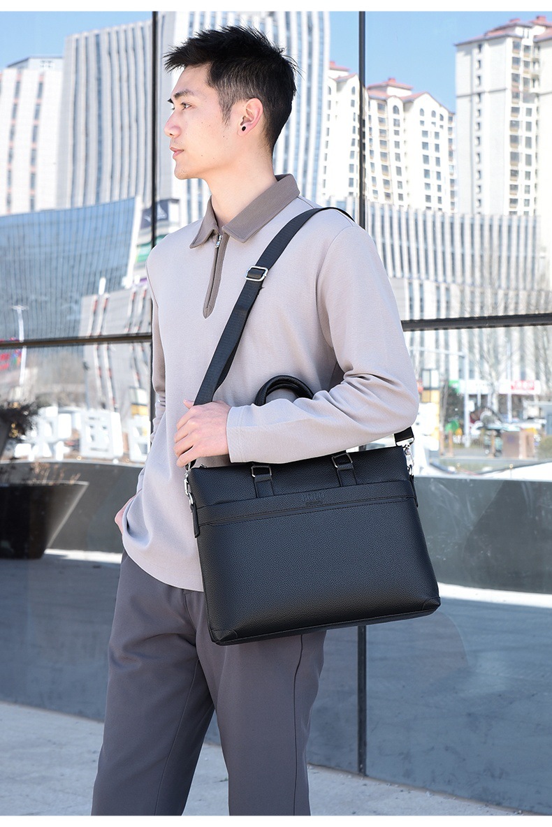 2025 Business Bag Men's laptop bag pu large Capacity Trendy single-shoulder hand-carry men's bag briefcase undefined