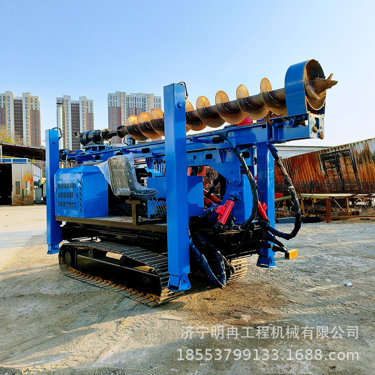 360度光伏打桩机 山西运城螺旋引孔机 一分钟可4米实现钻孔