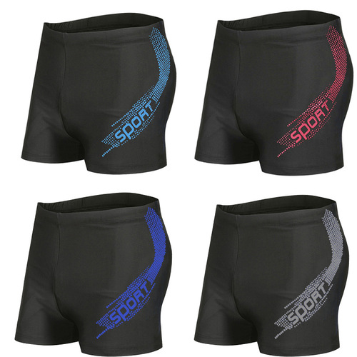 Men's boxer swimming trunks men's three-point sports tight fashion swimming trunks equipment men's swimsuit printed swimming trunks