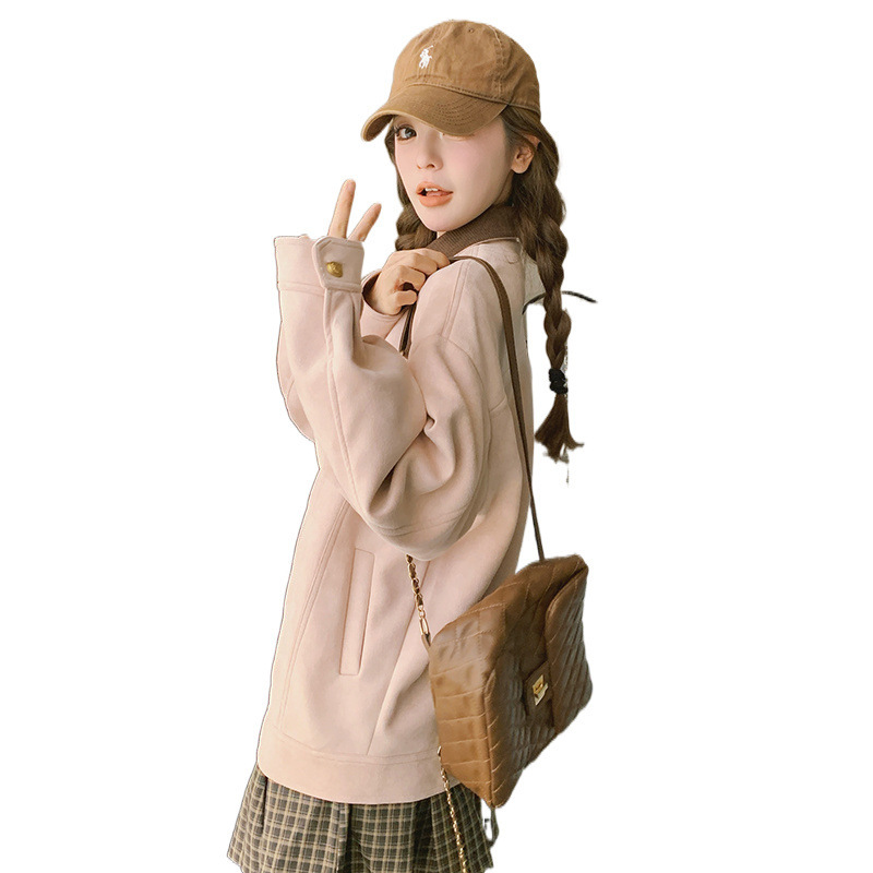 ピンクのコートの女性春秋の新型の韓系学院の風の甘い年齢のカジュアルなジャケットのカーディガン|undefined