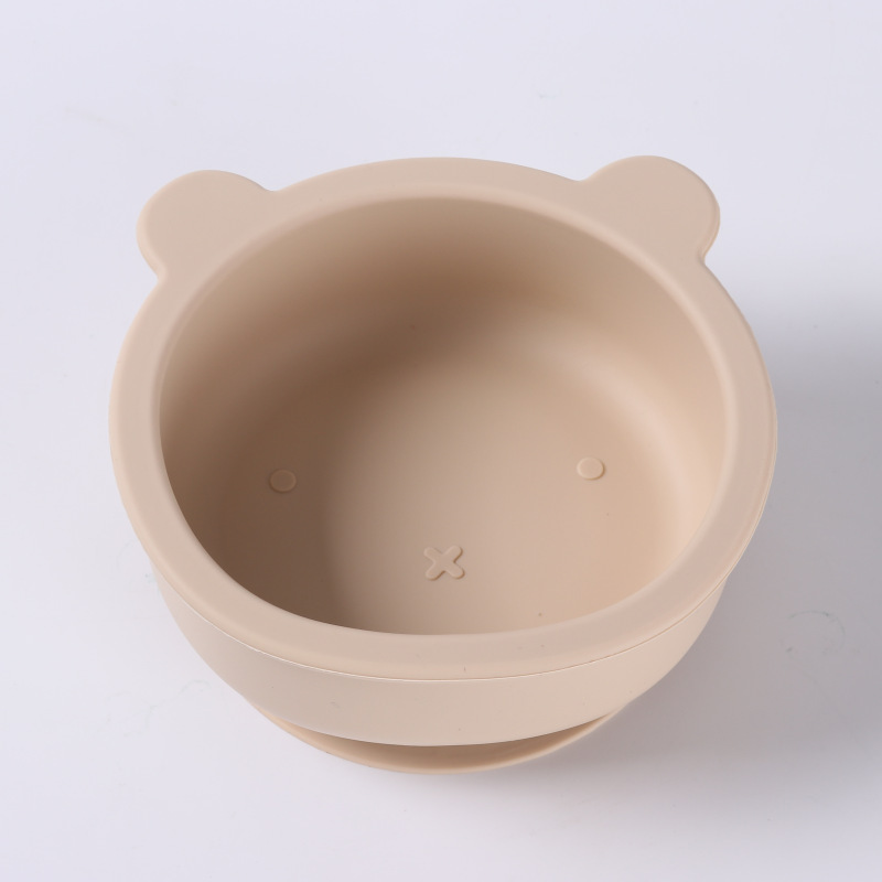 母親と赤ちゃんの授乳シリコーンクマボウル食器シリコーンクマディナープレート落下防止シリコーンクリエイティブベビーディナープレート|undefined