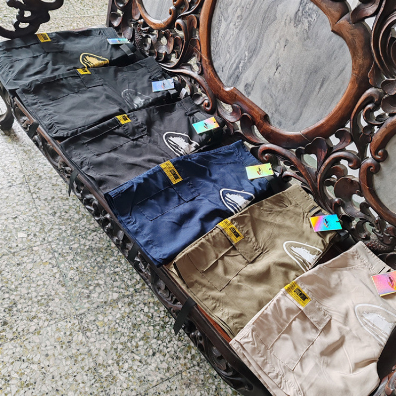 American Retro High Street Multi-Pocket Cruise Print Cargo Shorts Men's Trendy Summer Loose Cargo Shorts Men