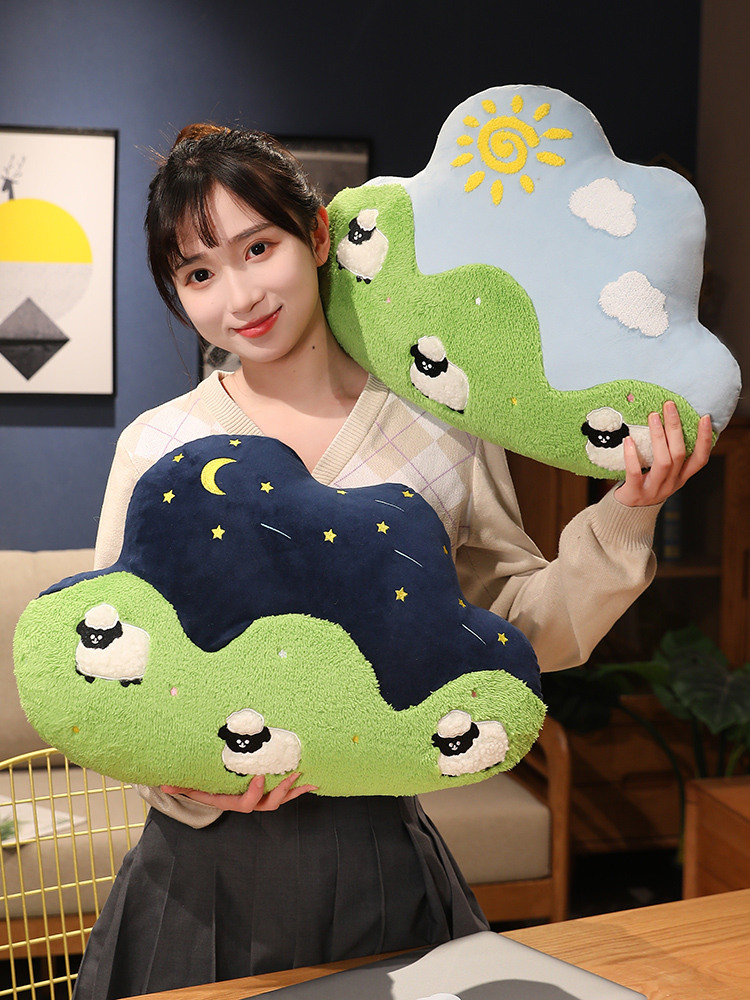 Nube plegable almohada edredón manta de doble propósito dos en una almohada de coche Dormir aire acondicionado manta cojín del coche muñeca