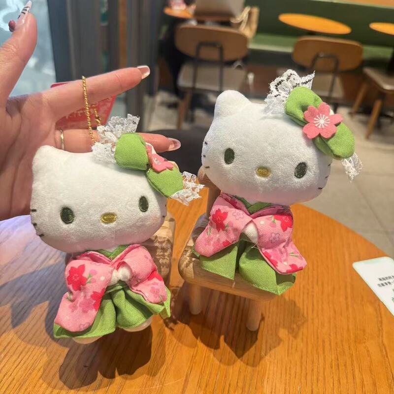 京都抹茶桜限定着物ハローキティ日本製人形ハローキティぬいぐるみバッグペンダントキーホルダー|undefined