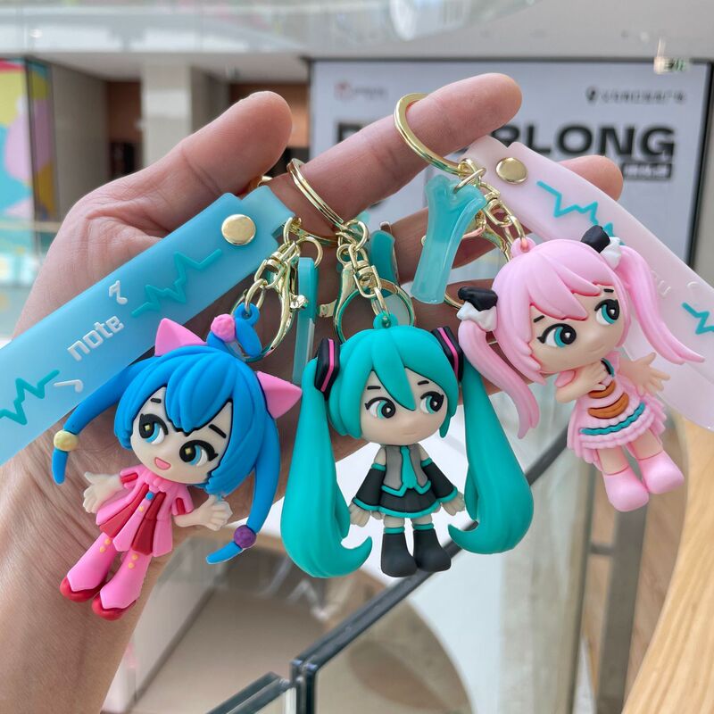 New Hatsune Miku Keychain Cute Hatsune Girl Pendant Car Backpack Keychain Accessories Gift Wholesale