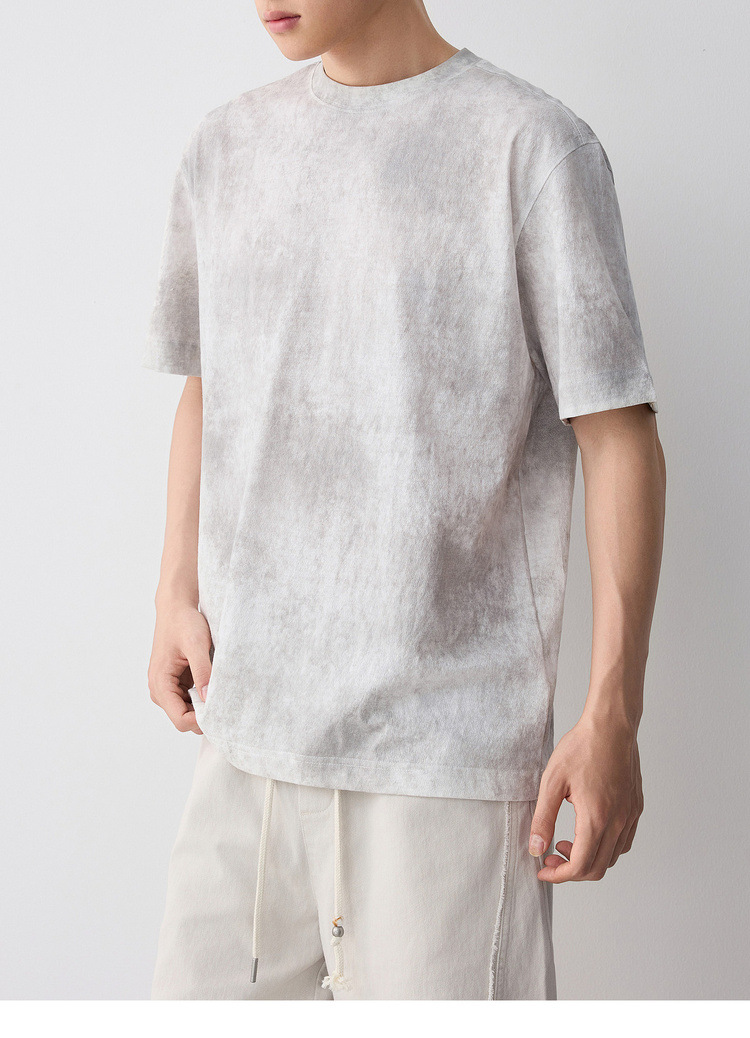 Áo thun nam tay ngắn cổ tròn chất liệu lanh cotton phong cách đường phố — màu cà phê chi tiết 22
