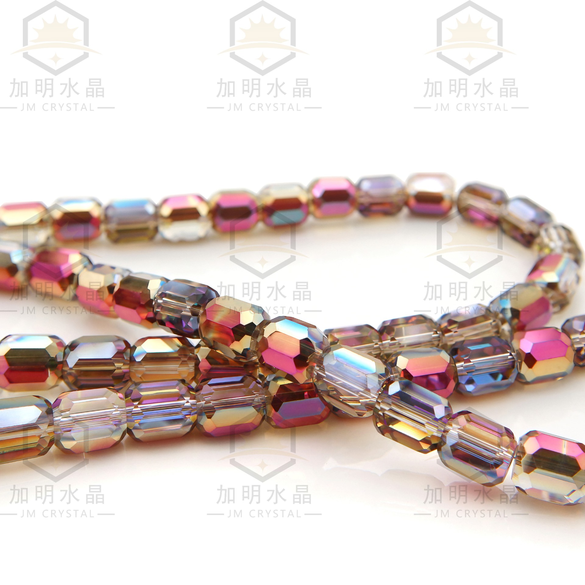 8mm K9 Colorful Transparent Straight Hole Faceted Beads Bucket Cylindrical Crystal Glass Beads Semi-finished Jewelry Accessories