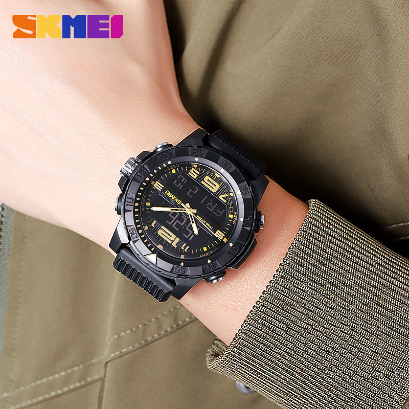 SKMEI reloj doble pantalla multifuncional luminoso impermeable reloj electrónico deportes al aire libre reloj electrónico 2162