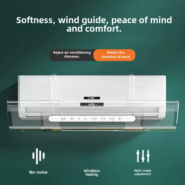 Air Conditioner Vent Deflector, Retractable, No-Installation Required, Wind Guide Cover, Wall-Mounted, Universal, Household, Anti-Direct Blow