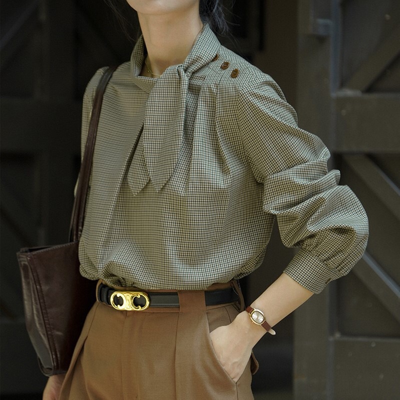 Solightnr French Tencel Blended Long-Sleeved Shirt 2025 Spring New Niche Chic Loose Layered Shirt