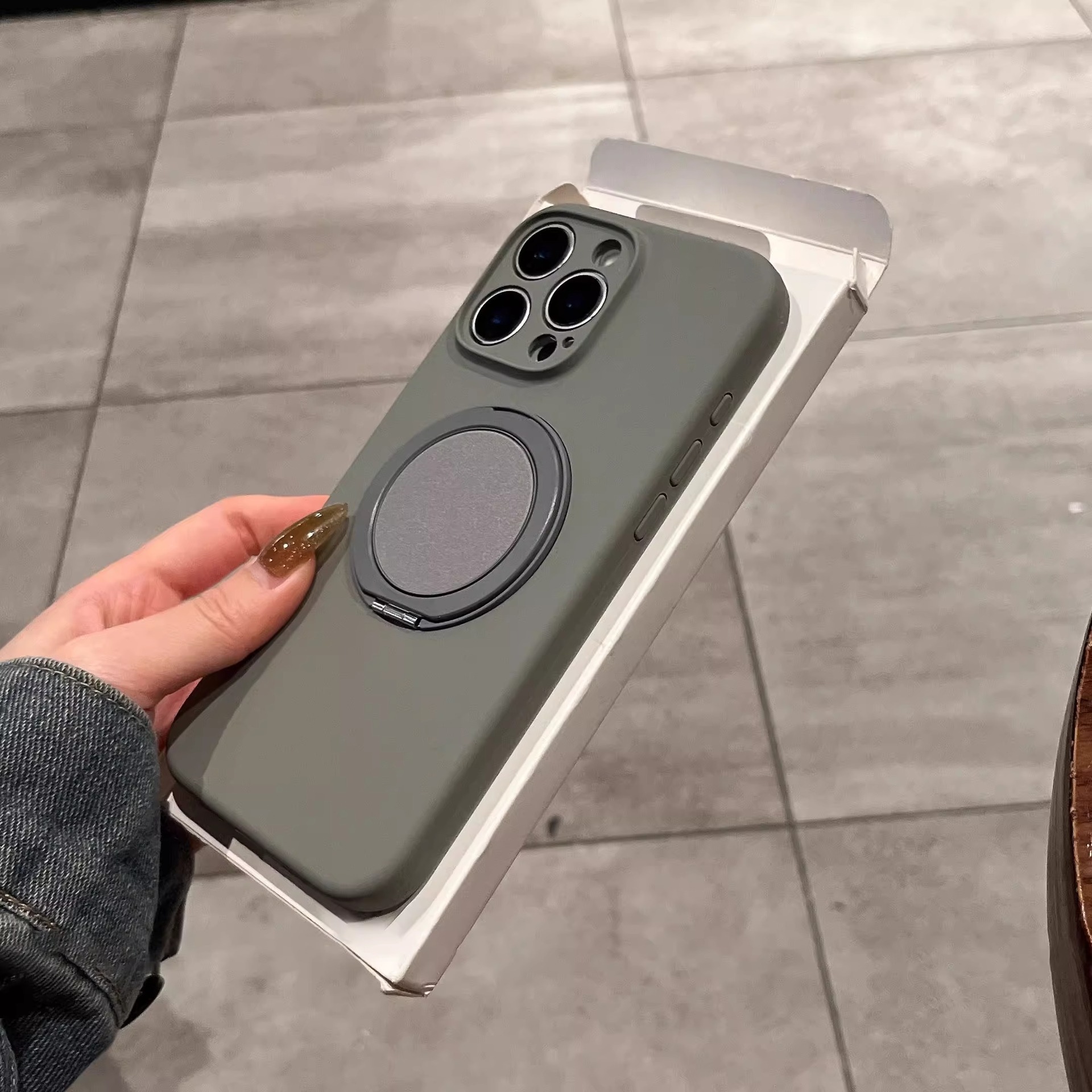 Gris de titanio-360 soporte magnético-orificio fino líquido cl