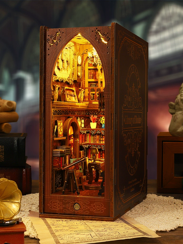 Коллекция ретро книжный павильон ручной работы diy хижина трехмерная головоломка дом 3d модель для мальчиков и девочек новогодний подарок