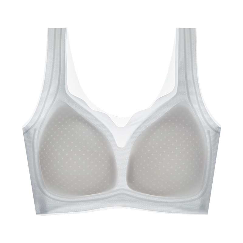 Ropa interior sin marcas de hielo para mujeres hielo ultra delgado verano delgado pechos pequeños especiales de colapso de soporte superior respirado sujetador de pecho
