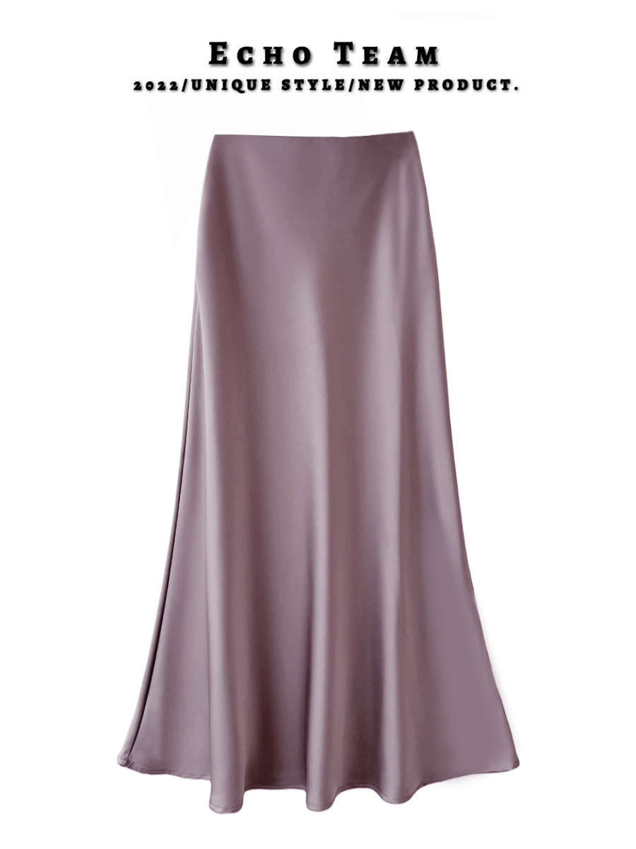 Streetwear Style Summer Streetwear Solid Color Polyester Acetate Fabric Midi Dress Skirts
