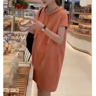 88503大爱美依缘2026夏季新款时尚中长款连帽连衣裙宽松显瘦女