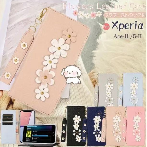 Suitable for Iphone13 Mobile Phone Case Japanese and Korean 16 Mobile Phone Leather Case New Sony Xperia5 Ii Flip Protective Case