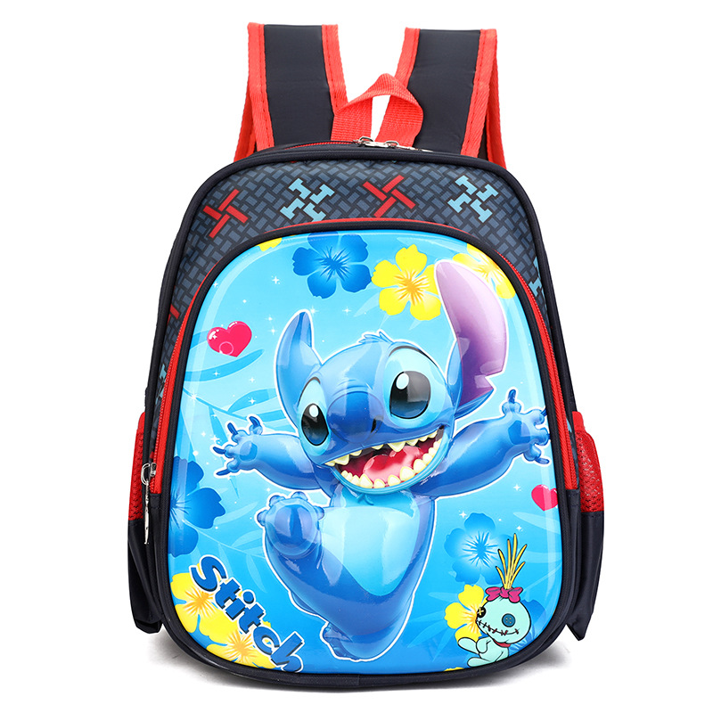 Mochila de dibujos animados Stitch de carcasa dura de 12 pulgadas al por mayor Mochila de jardín de infantes ultraligera Mochila para niños de 3-4 años