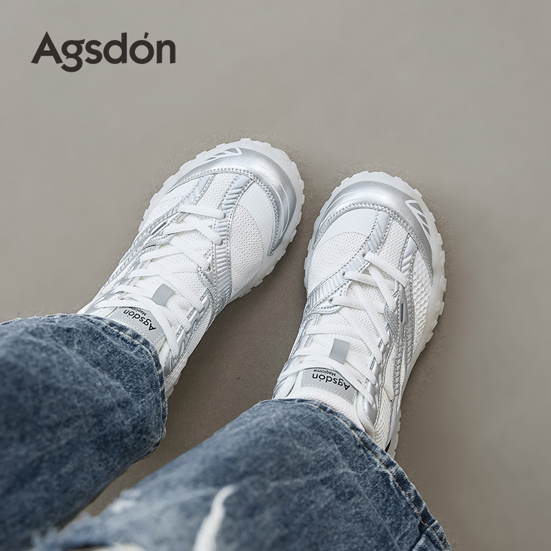 Augusden Thick-Soled German Training Shoes for Women 2026 New Summer Soft-Soled Casual Forrest Gump Sneakers White Dad Shoes