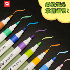 Acrylic Marker Set with Soft Tips, Waterproof Hand Drawing Doodle Pens for Shoes and Clothes, Fast-Drying Water-Based Acrylic Pens that Don't Bleed Through Paper