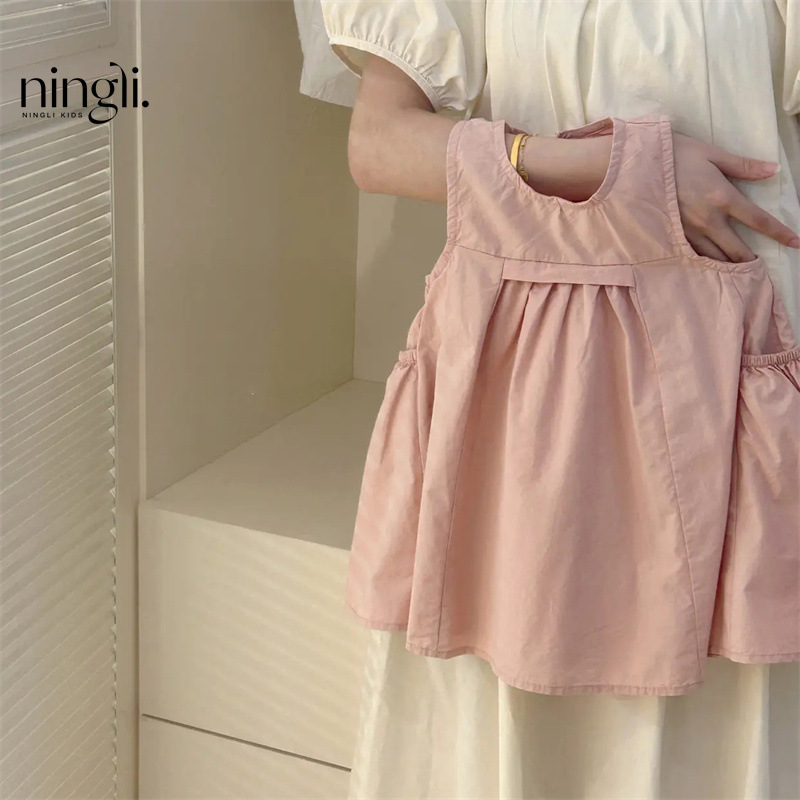 Girls' Dress with Doll Collar