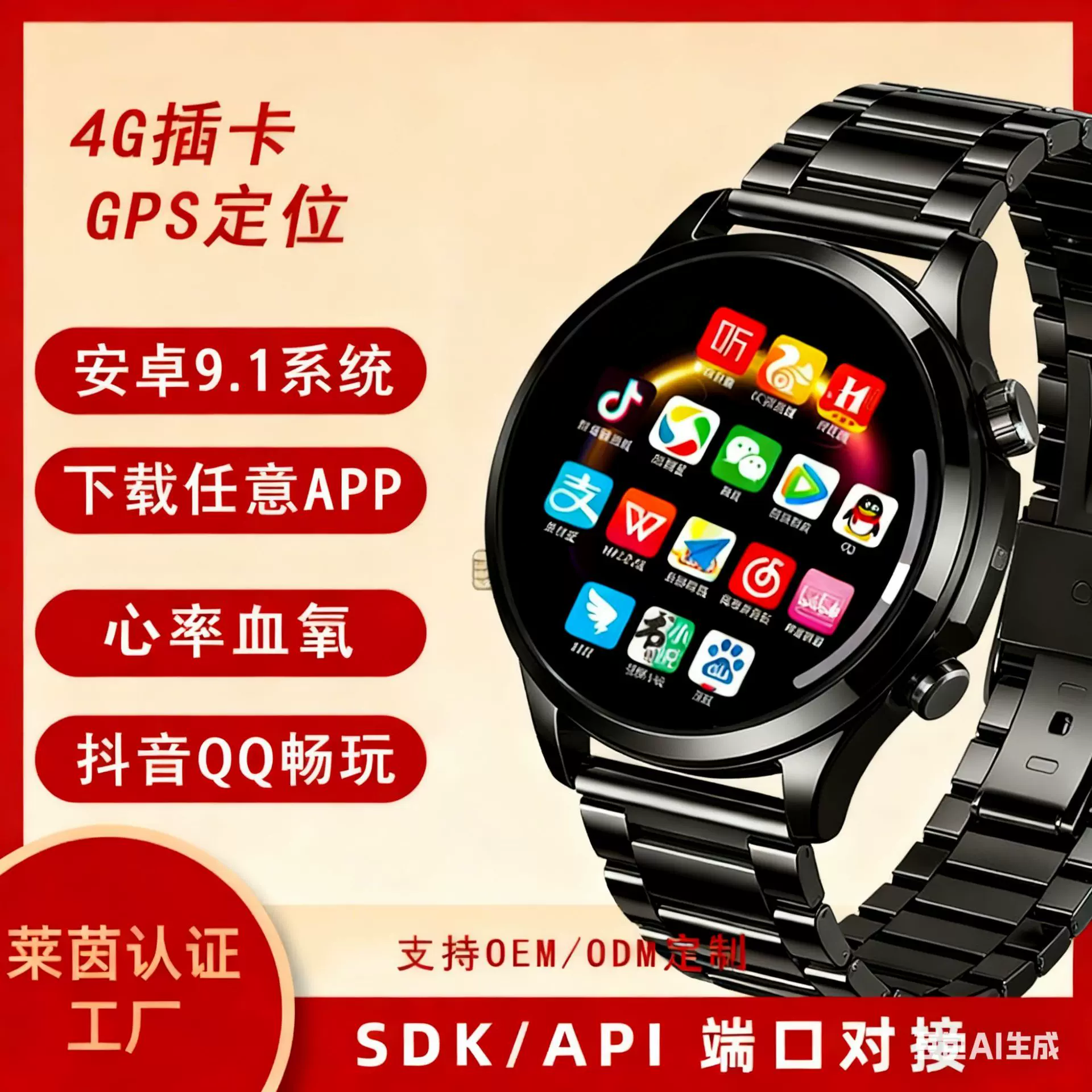定制HUAWE非凡大师GT3插卡5G智能电话手表wifi上网任意app下载